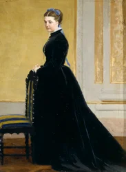 Sketch for Portrait of Lady av Antonio Ciseri (1821-1891), olja på duk, 31x23 cm