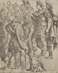 Kejsaren tilltalar sina soldater, ca. 1542-45.