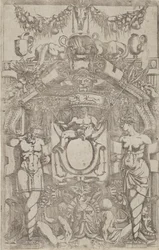 Prydnad med en liten tom oval, 1540-45.