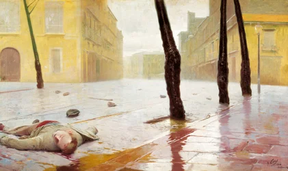 Efter kampen. Målning av Antonio Fillol (1870-1930)
