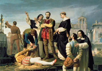 Comuneros: Juan de Padilla (1490-1521) Juan Bravo och Francisco Maldonado vid byggnadsställningen