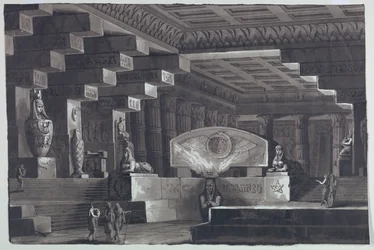 Scendesign, interiör av egyptiska templet