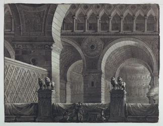 Scendesign, interiör av orientalisk byggnad