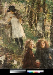 Reflektioner (reflektioner) Målning av Antonio Mancini (1852-1930) 1920 Privat samling