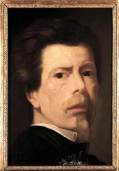 Självporträtt. Målning av Antonio Maria Esquivel y Suarez de Urbina (1806-1857). olja på duk