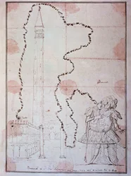 Porträtt av Antonio Bernacchi, italiensk castrato (tecknad film