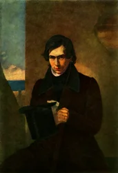 Porträtt av poeten Nestor Vasilyevich Kukolnik, 1836, 1965.