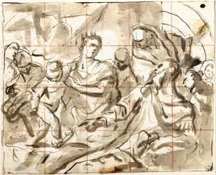 Pojken Moses som trampar på faraos krona