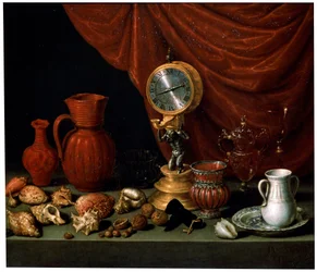 Stilleben med en klocka, 1652.