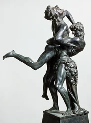 Herkules och Antaios, cirka 1475, bronsstaty, 46 cm, Italien