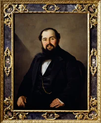 Porträtt av Giuseppe Viti (1816-1860), italiensk resenär och handlare, målning av Antonio Puccinelli (1822-1897)