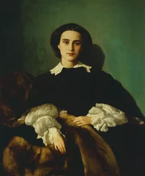 Porträtt av adelskvinnan Morrocchi av Antonio Puccinelli (1822-1897), ca 1858, olja på duk