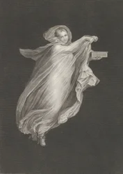 En bacchante klädd i huvsjal och med en ask i vänster hand, set ag..., ca. 1795-ca. 1820.