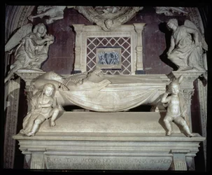 Portugals kardinals grav, detalj, 1460-6 marmordetalj av 95657