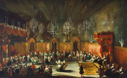 Bal för att hedra Anna Maria Luisa de Medici, kurfurstin av Pfalz, ca. 1718-1719.