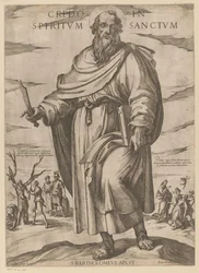 Av Saint Bartholomew Jag tror på den helige Ande (titel på objekt) Kristus, Maria och aposteln (serietitel)