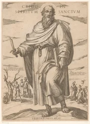 Av Saint Bartholomew Jag tror på den helige Ande (titel på objekt) Kristus, Maria och aposteln (serietitel)