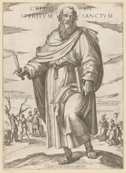 Av Saint Bartholomew Jag tror på den helige Ande (titel på objekt) Kristus, Maria och aposteln (serietitel)