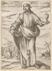 Av Sankt Johannes Som avlades av den helige Ande, född av jungfru Maria (titel på föremålet) Kristus, Maria och aposteln (serietitel)