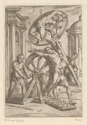 Tortyr med vassa spetsar och hjul. Kval som kristna martyrer utsattes för (serietitel). Varia tormentorum et suppliciorum crudelium (...) (serietitel)