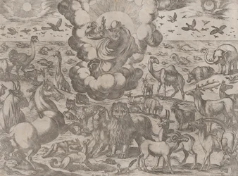 Gud skapar djuren, ca. 1590-1630.