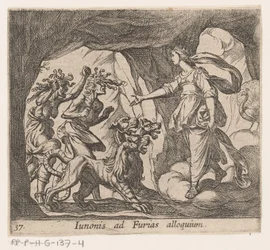 Juno en de Furien vid de port van de Hades Junos adress till furierna (titel på objekt) Metamorfoseon eller transformationer (serietitel) Metamorfosen van Ovidius (serietitel)