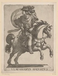 Kejsar Vespasianus till häst De första tolv romerska kejsarna till häst (serietitel) XII caesares in equestri (serietitel)