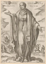 Maria Hej Maria, full av nåd, Herre med dig (titel på föremålet) Kristus, Maria och aposteln (serietitel)