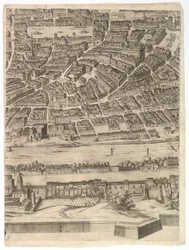 Plan över staden Rom: blad 9 med Piazza Navona, Campo di Fiore och Sant..., 1645.