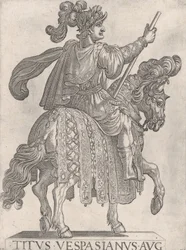 Plåt 11: Titus Vespasianus på hästryggen vänd rätt från de 