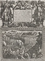 Plansch 17: Illustration till Canto XVII, från Torquato Tassos Gerusalemme liberata ..., ca. 1590-1630.