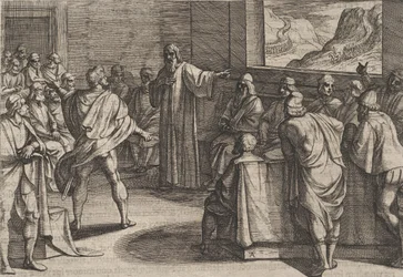 Platt 23: Konferens om vilka åtgärder man ska vidta mot romarnas nya trupper som närmar sig ..., 1611.