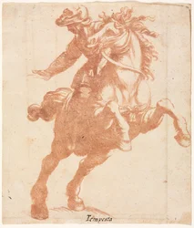 Uppfödande häst och ryttare, c. 1600.
