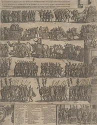 Triumf för en romersk kejsare på vänster sida, 1603.