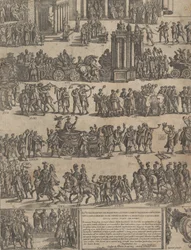 Triumf för en romersk kejsare på vänster sida, 1603.