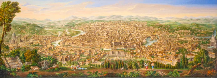 Panoramautsikt över Rom från Janiculum Hill