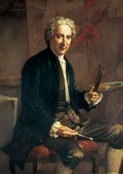Porträtt av Antoni VILADOMAT i MANALT (1678-1755), spansk målare