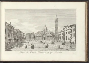 Utsikt över Campo Santa Maria Formosa i Venedig The Square of St. Mary Formosa och dess tempel (titel på objektet) Gezichten op bugemenen en pleinen in Venetië (serietitel) Den mest kända utsikten över staden Venedig, från Antoniuskanalens 38:e luftrelief