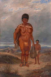 Hottentot kvinna och barn