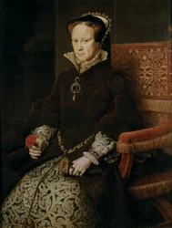 Drottning Mary Tudor, drottning av England, andra hustru till Filip II.