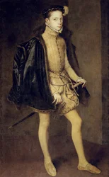 Porträtt av Alessandro Farnese 15451592, hertig av Parma, 1557