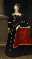 Porträtt av ärkehertiginnan Maria av Österrike 1528-1603, heliga romerska kejsarinnan, 1551