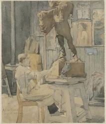 Jan Toorop i en skulptörsateljé