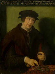 Porträtt av en almoner av Antwerpen, 1542.