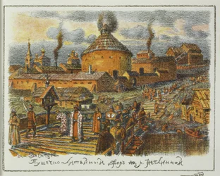 Kanontvätt vid floden Neglinnaya under XVII-talet, 1918