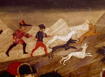 Berättelsen om Griselda, målning från mitten av 1400-talet av Apollonio di Giovanni (ca 1417 eller 1415-1465), tempera på trä, 38x165 cm., Detalj