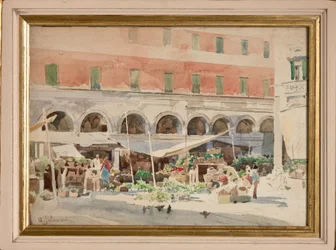 Fruit Market (akvarell på papper på kartong)