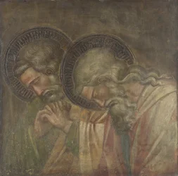 Two Haloed Mourners, ca 1390