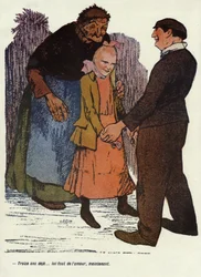 "Tretton år redan... du behöver kärlek nu." Illustration av Delannoy för den franska tidskriften "" L