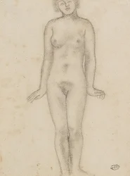 Aristide Maillol Studie till den centrala skulpturen av de tre nymferna